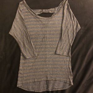 Candies Gray and Metallic Gold Top